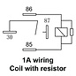 SIMA Auto Relais  4-Pins - 12V - 80A. - 1,6W  -  coil met resistor - met beugel - WM626H12AR