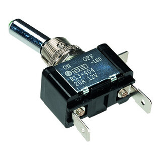 Cable-Engineer.com Dashboardschakelaar - 12V / 20A.  - LED tuimelschakelaar - Kleur Groen - 3x tab contact 6,3 x 0,8 mm  - ZZ-133