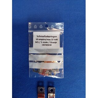 Cable-Engineer.com 30 Ampère MidiOTO schroefzekering met M5 gaten op 30mm - t/m 32Volt - Per 5 stuks