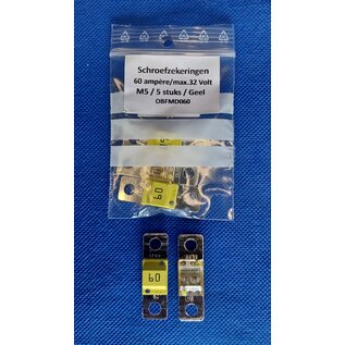 Cable-Engineer.com 60 Ampère MidiOTO schroefzekering met M5 gaten op 30mm - t/m 32Volt - Per 5 stuks