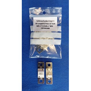 Cable-Engineer.com 80 Ampère MidiOTO schroefzekering met M5 gaten op 30mm - t/m 32Volt - Per 5 stuks