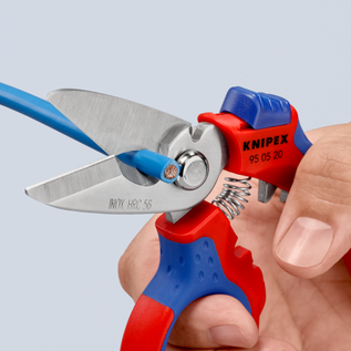 KNIPEX KNIPEX  Kabelschaar Electriciens  gebogen (45°) + krimptang adereindhulzen- 95 05 20 SB