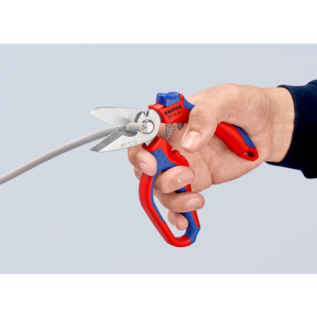 KNIPEX KNIPEX  Kabelschaar Electriciens  gebogen (45°) + krimptang adereindhulzen- 95 05 20 SB