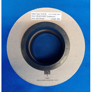 Cable-Engineer Twisted Pair 2x 0,75mm2  FLRY-B kabel -CAN-bus - flexibele voertuigkabel - 50 meter op rol -  Kleur Rood / Zwart