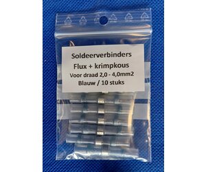 Soldeerverbinders Met Krimpkous – 10 Stuks, 1,5 Mm, Voor 0,25-0,34 Mm², Wit, Geschikt Van -55 Tot +125 °C