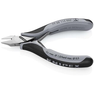 KNIPEX KNIPEX  ESD Elektronica Zijsnijtang - 115mm - met platte, spitse kop  - KNIPEX 77 52 115 ESD