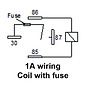 SIMA Auto Relais  4-Pins - 12V - 15 Ampère  - 1,6W  - Standaard coil - Met zekering (15A) en beugel - WM629A12A