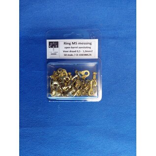 Cable-Engineer.com Ring M5 - Messing -open-barrel aansluiting voor  draad 0,5 - 1,0mm2 - 50st.