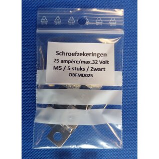 Cable-Engineer.com 25 Ampère MidiOTO schroefzekering met M5 gaten op 30mm - t/m 32Volt - Per 5 stuks