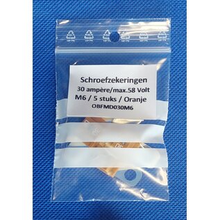 Cable-Engineer.com 30 Ampère MidiOTO schroefzekering met M6 gaten op 30mm - max. 58 Volt - Per 5 stuks
