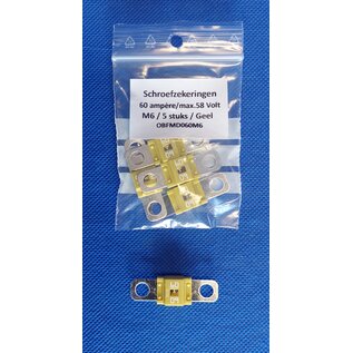 Cable-Engineer.com 60 Ampère MidiOTO schroefzekering met M6 gaten op 30mm - max. 58 Volt - Per 5 stuks