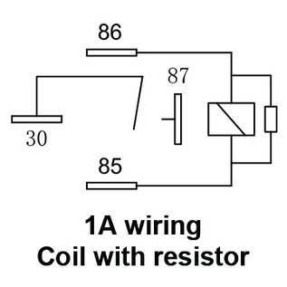 SIMA Auto Relais  4-Pins - 24V - 20A. - 1,6W  -  coil met weerstand - zonder beugel - WM62024AR