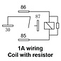 SIMA Auto Relais  4-Pins - 24V - 20A. - 1,6W  -  coil met weerstand - zonder beugel - WM62024AR