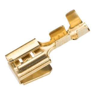 Cable-Engineer.com Messing Piggyback kabelschoen 6,3 x 0,8 mm met open barrel aansluiting voor draad 0,75-1,5mm2 - Per 25 stuks