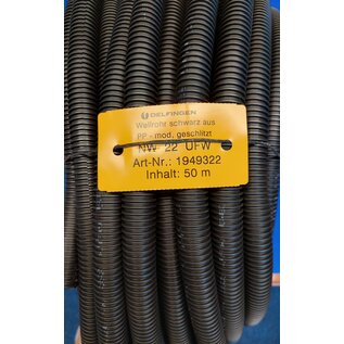 Schlemmer / Delfingen  Schlemmer NW22: Flexibele ribbelbuis of mantelbuis 22mm met split PP-MOD / UV-Bestendig - 50 meter 1926322