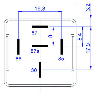SIMA Auto Relais  5-Pins - 24V - 20A. - 1,6W  - Standaard coil - zonder beugel - WM62024C