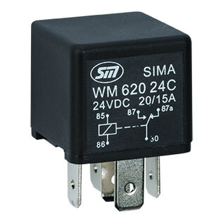 SIMA Auto Relais  5-Pins - 24V - 20A. - 1,6W  - Standaard coil - zonder beugel - WM62024C