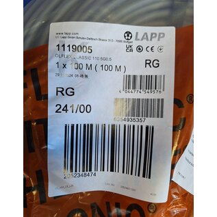 LAPP Benelux Stuurstroomkabel van LAPP: ÖLFLEX® CLASSIC 110 - 5G0.5 - Grijs - 100m. - 1119005