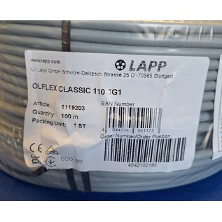 LAPP Benelux Stuurstroomkabel van LAPP: ÖLFLEX® CLASSIC 110 - 3G1 - Grijs - 100m. - 1119203