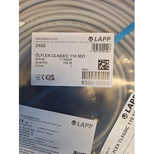 LAPP Benelux Stuurstroomkabel van LAPP: ÖLFLEX® CLASSIC 110 - 5G1 - Grijs - 100m. - 1119205