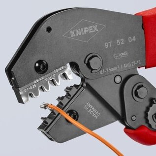 KNIPEX KNIPEX hefboom krimptang voor open-barrel kabelschoenen van 2,8 en 4,8 mm aan draad van 0,5 t/m 2,5 mm2 - 975204