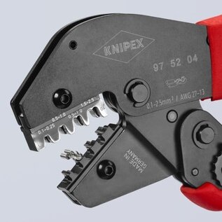 KNIPEX KNIPEX hefboom krimptang voor open-barrel kabelschoenen van 2,8 en 4,8 mm aan draad van 0,5 t/m 2,5 mm2 - 975204