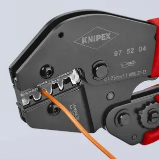 KNIPEX KNIPEX hefboom krimptang voor open-barrel kabelschoenen van 2,8 en 4,8 mm aan draad van 0,5 t/m 2,5 mm2 - 975204