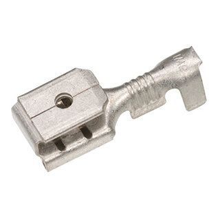 Cable-Engineer.com Piggyback kabelschoen 6,3 x 0,8 mm-van vertind messing met open barrel aansluiting voor draad 0,75-1,5mm2 - Per 25st.