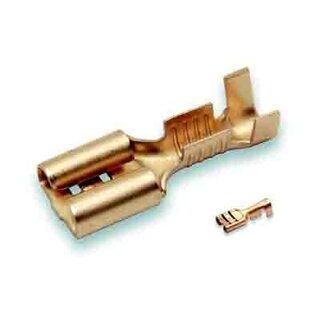 Cable-Engineer 50x Messing Vlakstekerhulzen(vrouw)  4,8 x 0,8 mm - open-barrel aansluiting
