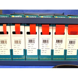 Cable-Engineer Stalen display met 6 verschillende maten krimpkous  - Rood - met ratio 2:1