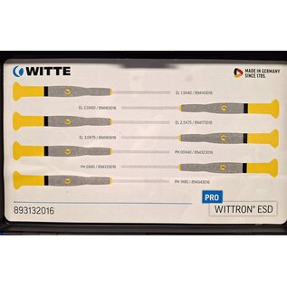 Witte Werkzeuge WITTE Pro Wittron® ESD set precisie schroevendraaiers Sleuf + Philips- 89313