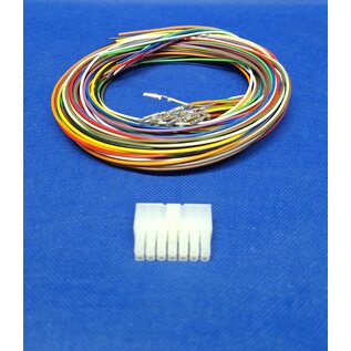 Molex Complete set met Molex MiniFit Jr. Receptacle connector 14-Pos. (2-Rij) + 14x 2m. 0,50mm2 FLRY-B kabel  met contacten (pre-crimped)