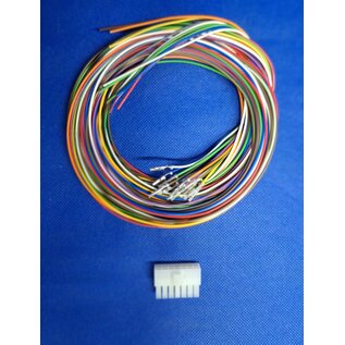 Molex Complete set met Molex MiniFit Jr. Receptacle connector 14-Pos. (2-Rij) + 14x 2m. 0,50mm2 FLRY-B kabel  met contacten (pre-crimped)
