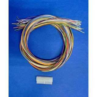 Molex Complete set met Molex MiniFit Jr. Receptacle connector 24-Pos. (2-Rij) + 24x 2m. 0,50mm2 FLRY-B kabel  met contacten (pre-crimped)