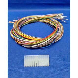 Molex Complete set met Molex MiniFit Jr. Receptacle connector 24-Pos. (2-Rij) + 24x 2m. 0,50mm2 FLRY-B kabel  met contacten (pre-crimped)