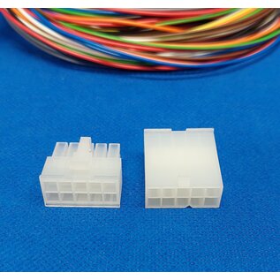 Molex Complete set met Molex MiniFit Jr. Plug & Receptacle 10-Pos. (2-Rij) + 20x 2m. 0,50mm2 kabel en contacten