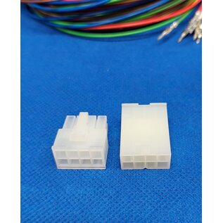 Molex Complete set met Molex MiniFit Jr. Plug & Receptacle 8-Pos. (2-Rij) + 16x 2m. 0,50mm2 kabel en contacten