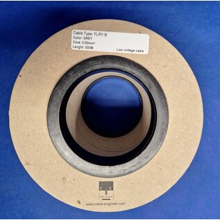 Cable-Engineer FLRY-B kabel 0,50mm2 - flexibele voertuigkabel op rol met 500 meter - Kleur Grijs