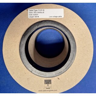 Cable-Engineer FLRY-B kabel 0,50mm2 - flexibele voertuigkabel op rol met 500 meter - Kleur Geel / Blauw