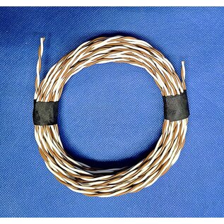 Cable-Engineer 2x 0,75mm2 Twisted Pair FLRY-B kabel 0,75mm2 - flexibele voertuigkabel - 10 meter Kleur Bruin/Wit
