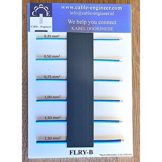 Cable-Engineer.com Indicatie FLRY-B kabel doorsnede mm2 van 0,35 t/m 2,5 mm2