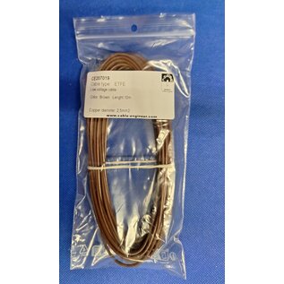 TE Connectivity ETFE Kabel van TE: Raychem T6 +200°C: 2,5 mm2 - Bruin - 10 meter