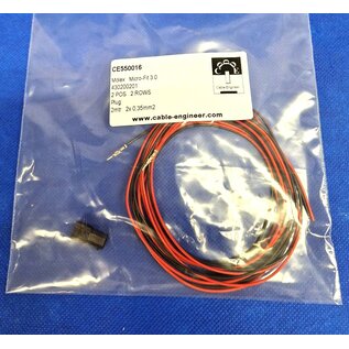 Molex Pre-crimped Molex Micro Fit 3.0 set: 2-Pos. / 2-rij Plug Housing met 2x 2m. 0,35mm2 kabel met contacten gekrompen