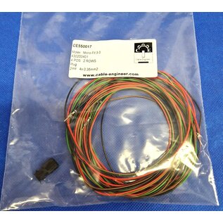 Molex Pre-crimped Molex Micro Fit 3.0 set: 4-Pos. / 2-rij Plug Housing met 4x 2m. 0,35mm2 kabel met contacten gekrompen