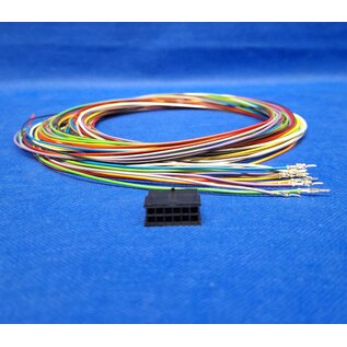 Molex Pre-crimped Molex Micro Fit 3.0 set: 12-Pos. / 2-rij Plug Housing met 12x 2m. 0,35mm2 kabel met contacten gekrompen