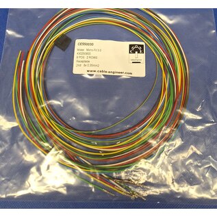 Molex Pre-crimped Molex MicroFit 3.0 set: 8-Pos./ 2-rij Receptacle Housing met 8x 2m. 0,35mm2 kabel met contacten gekrompen