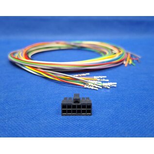 Molex Pre-crimped Molex MicroFit 3.0 set: 12-Pos./ 2-rij Receptacle Housing met 12x 2m. 0,35mm2 kabel met contacten gekrompen