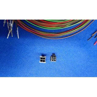 Molex Pre-crimped Molex MicroFit 3.0 set: 4-Pos./2-Rij Plug + Receptacle Housing met 8x 2m. 0,35mm2 kabel met contacten gemonteerd