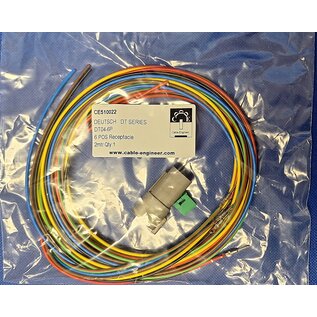 TE Connectivity Deutsch DT Pigtail-set: 6-Pos. Receptacle (vrouw) + 6x 2meter 1,5mm2  FLRY-B kabel
