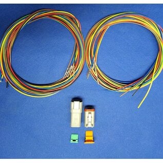 Cable-Engineer TE Deutsch DT Pigtail-set: 6-Pos. Rec. DT04-6P & Plug DT06-6S + 12x 2meter 0,75mm2 FLRY-B kabel